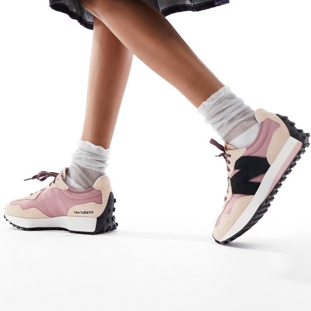 New Balance Pink and Cream Sneakers